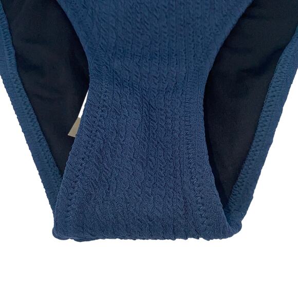 New J. Crew Blue Textured Cheeky Bikini Swim Bathing Suit Bottom Women's Size XS - Picture 4 of 8